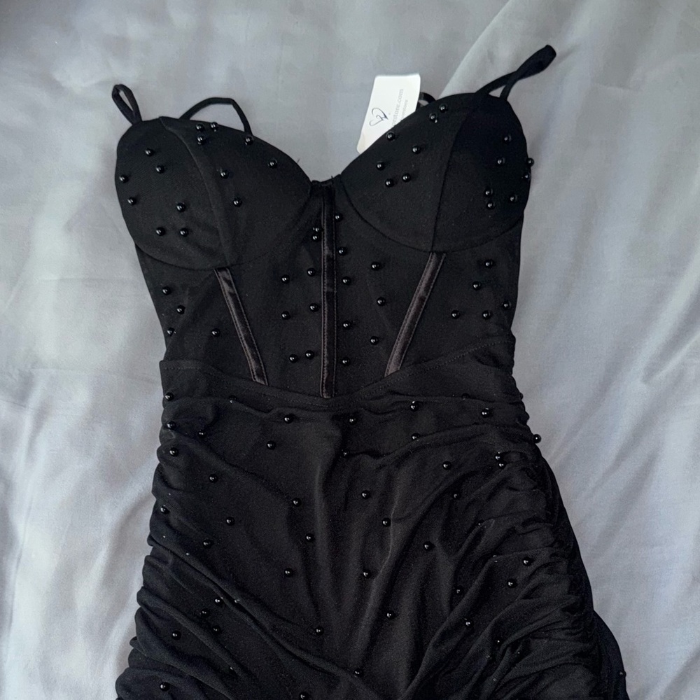 Faux Pearl Bustier Mini Dress - Windsor